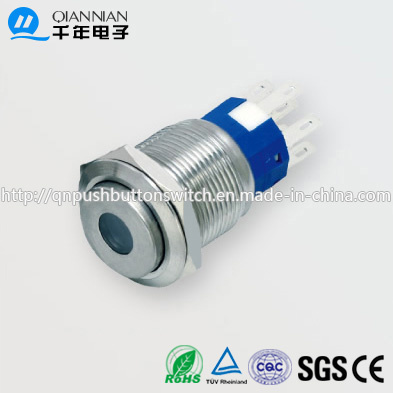 Qn19-C4 19mm DOT Type Momentary|Latching Elevated Head Pin Terminal Metal Push Button Switch